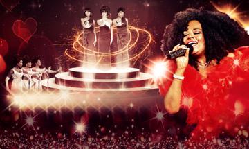 Diana Ross tribute, featuring singers on a stage