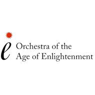 A lower case e with a red sun shape above to the right are words reading 'Orchestra of the Age of Enlightenment'