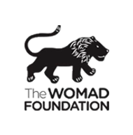 An illustrated silhouette of a lion above text reading 'The WOMAD Foundation'