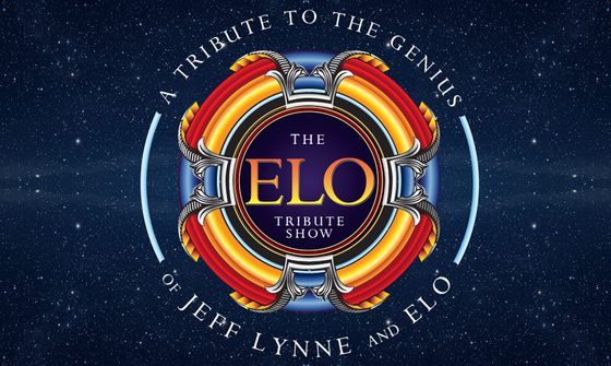 "The ELO Tribute Show. A tribute to the genius of Jeff Lynne and ELO" written on a blue starry night background
