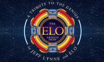 "The ELO Tribute Show. A tribute to the genius of Jeff Lynne and ELO" written on a blue starry night background