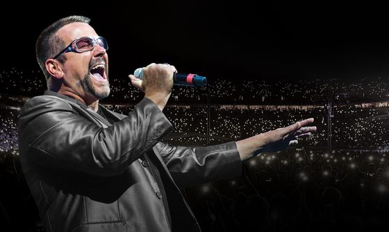 A man in sunglasses and a leather jacket sings into a handheld microphone