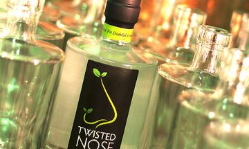 Glass bottle of Twisted Nose gin
