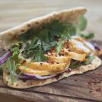 a tikka flatbread wrap