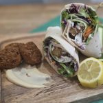 a falafel wrap